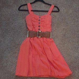 Orange fit and flare casual dress size XS
